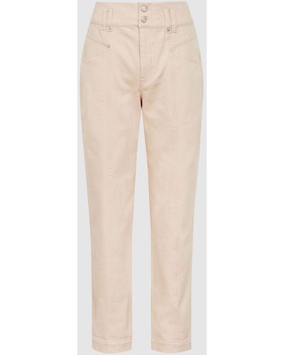 Reiss Baxter - Pink Relaxed Tapered Fit Pants, Us 10 - Natural