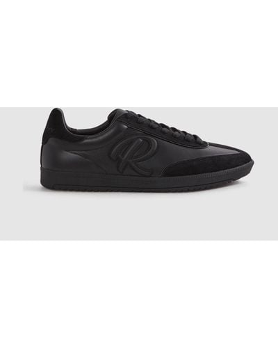 Reiss Alba - Black Leather-suede Low Sneakers