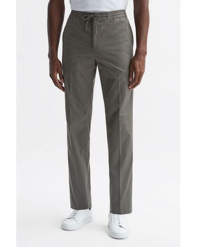 Reiss Hatfield - Khaki Technical Drawstring Pants - Gray