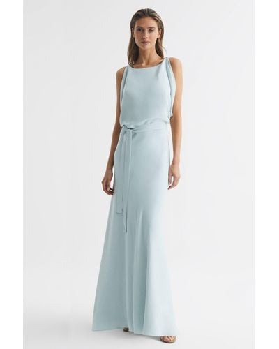 Reiss Ida - Green Cowl Neck Bridesmaid Maxi Dress, Us 2 - Blue