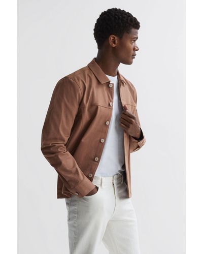 PAIGE Elsmar - Cotton Button Through Jacket, Mauve - Brown