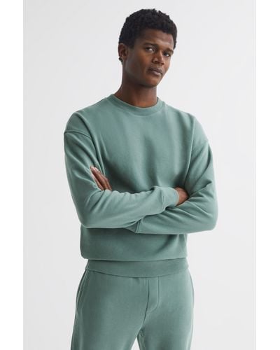 Reiss Alistar - Fern Green Oversized Garment Dye Sweatshirt, Uk X-small