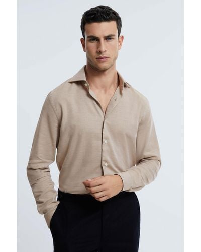 ATELIER Italian Cotton Cashmere Shirt - Natural