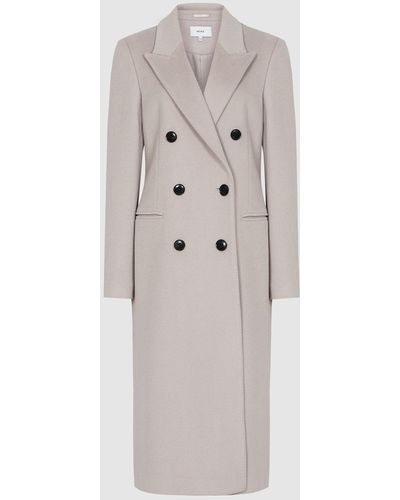 Reiss Maddie - Wool Blend Longline Coat - Gray