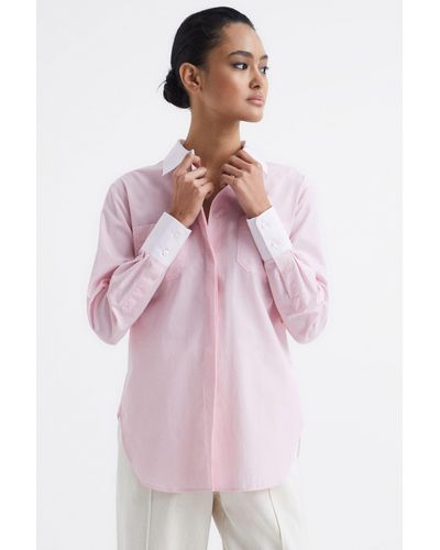 Reiss Plain - Pink Grace Plain Collared Shirt, Us 10