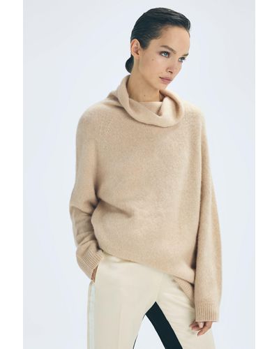 Reiss Naomie - Atelier Cashmere-silk Roll Neck Sweater - Natural
