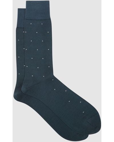 Reiss Spot - Airforce Blue Mario Spot Polka Dot Socks, M/l