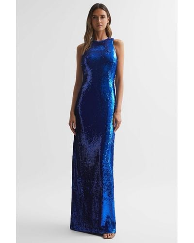 Reiss Hasia - Klein Blue Halston Sequin Maxi Dress