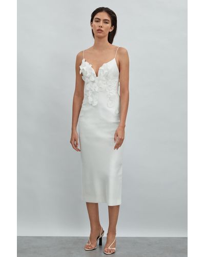 Acler Ruffle Midi Dress - White