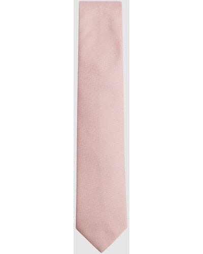 Reiss Ceremony - Pink Textured Silk Tie, One
