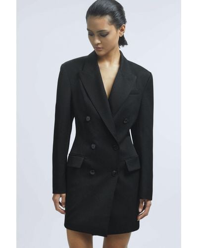 ATELIER Rosamund - Wool Double Breasted Blazer Dress, Black