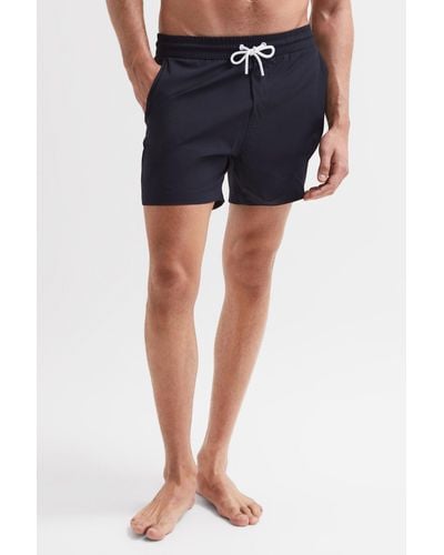 Reiss Beach - Navy Plain Drawstring Swim Shorts, S - Blue