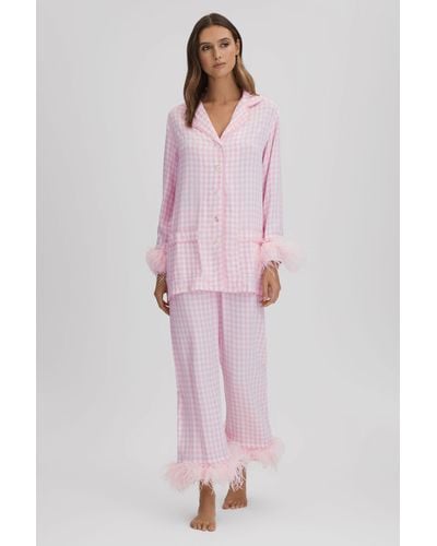 Sleeper Detachable Feather Pajama Set - Pink