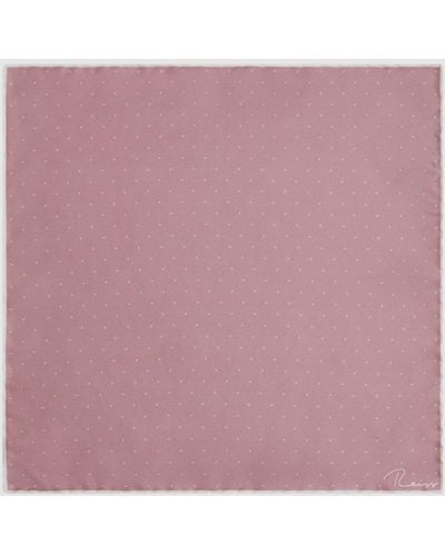 Reiss Liam - Pink Polka Dot Silk Pocket Square, One