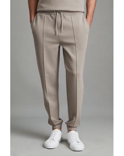 Reiss Premier - Taupe Drawstring Loungewear Sweatpants, M - Gray