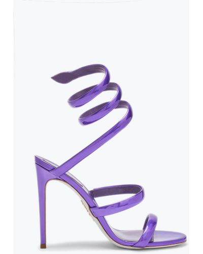 Rene Caovilla Cleo Mirror Sandal 105 - Purple