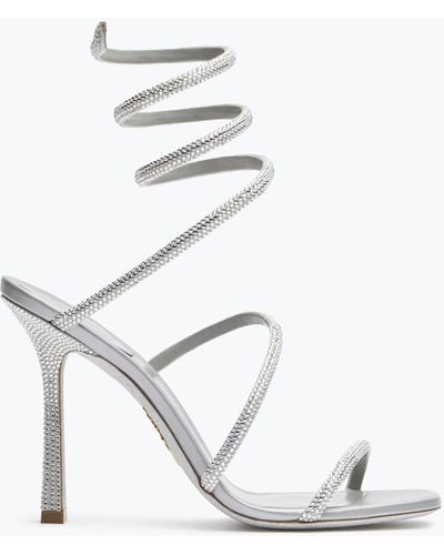 Rene Caovilla Cleopatra Sandal With Crystals 105 - White