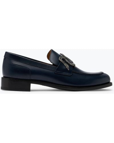 Rene Caovilla Morgana Loafer With Matte Crystal 20 - Blue