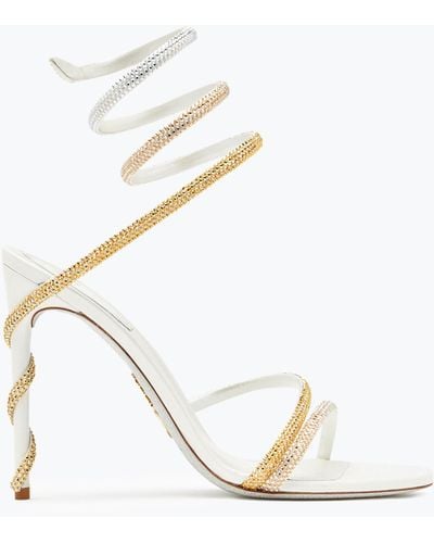 Rene Caovilla Margot Ivory Sandal With Degradé Crystals 105 - White