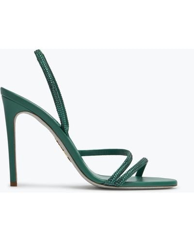Rene Caovilla Irina Crystal Emerald Sandal 105 - Green