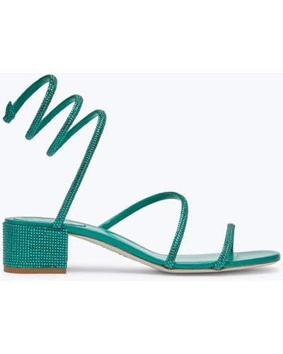 Rene Caovilla Cleo Crystal Emerald Sandal 35 - Green