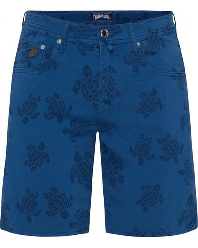 Vilebrequin Bermuda Turtle Print Shorts - Blue