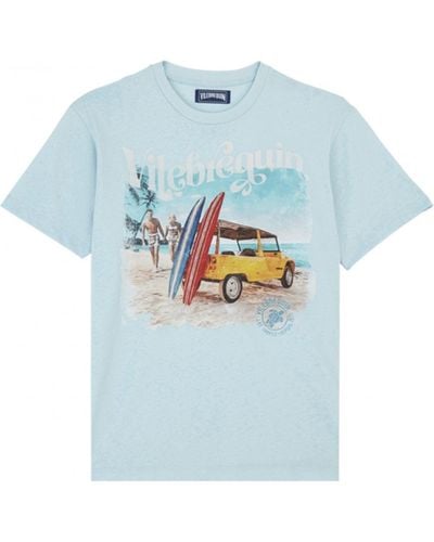 Vilebrequin Surfs And Mini Moke T-shirt Sky - Blue