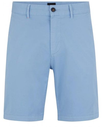 BOSS Stretch Slim Chino Shorts - Blue
