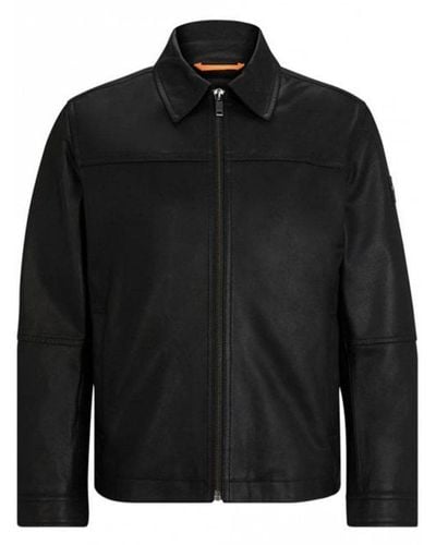 BOSS Jomir Leather Jacket - Black