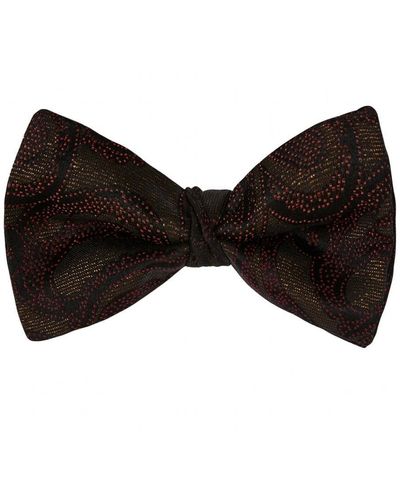 Etro Jacquard Paisley Silk Blend Bow Tie - Black