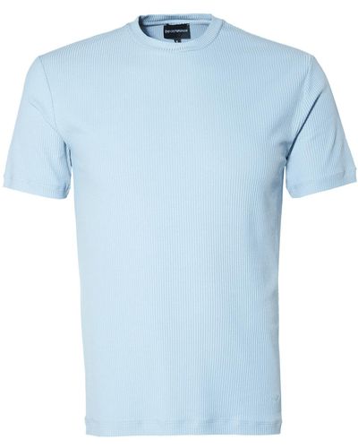 Emporio Armani Fine Rib T Shirt Sky - Blue