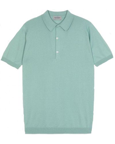 John Smedley Adrian Sea Island Cotton Polo Shirt Mint - Green