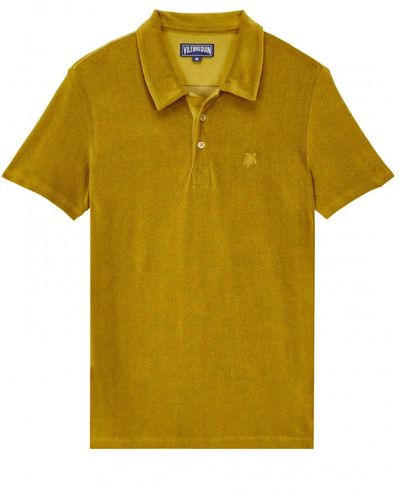 Vilebrequin Phoenix Mustard Yellow Terry Cotton Polo Shirt