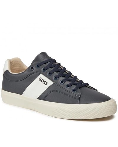BOSS Aiden Contrast Band Trainer Navy - Blue