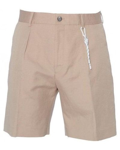 BOSS Pepe Light Relaxed Fit Pleat-front Shorts - Natural