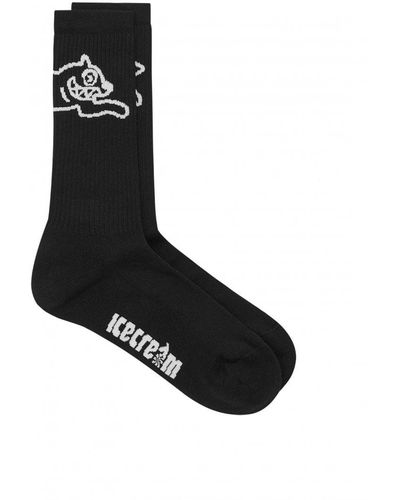 ICECREAM Running Dog Socks - Black