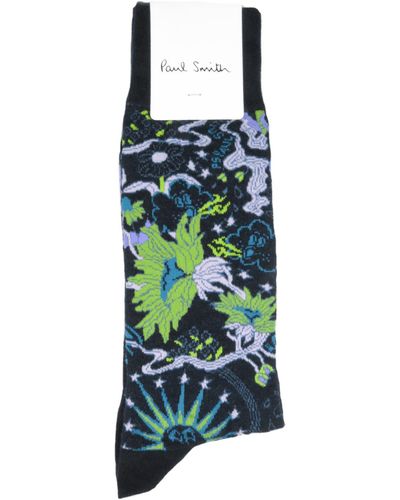 Paul Smith Sea Floral Sock Navy - Green