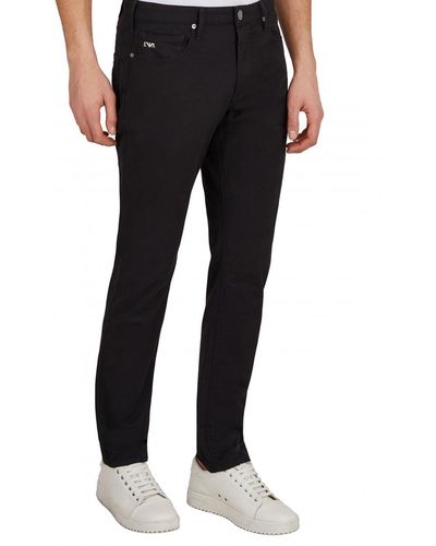 Emporio Armani J06 Slim Fit Stretch Gabardine Jeans Nero - Black