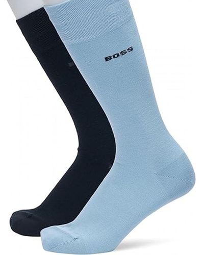 BOSS Bamboo Socks Two Pack Black/ - Blue