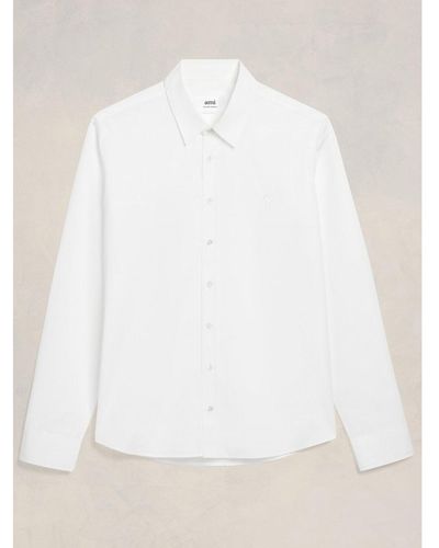 Ami Paris Poplin Shirt Chalk - White