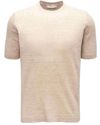 FILIPPO DE LAURENTIIS Fine Knit T-shirt Ecru - Natural