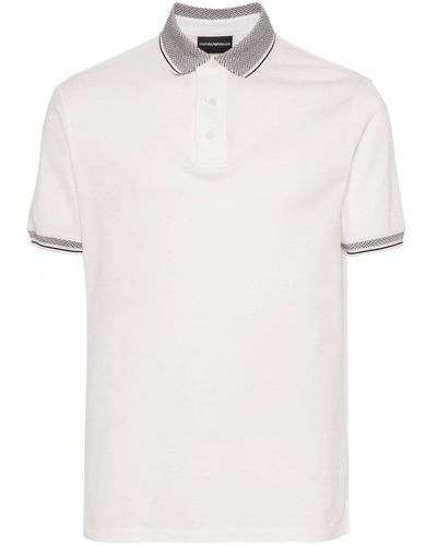Emporio Armani Tipped Collar Polo Shirt - White