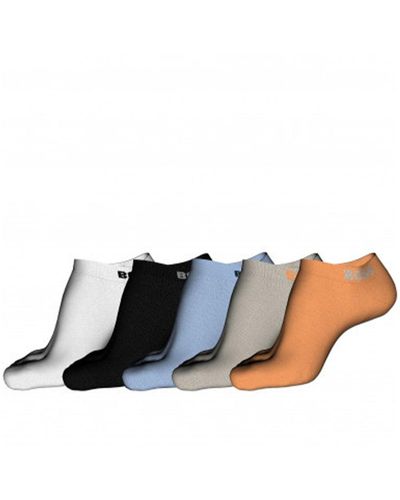 BOSS 5 Pack Trainer Socks Multicolour - White