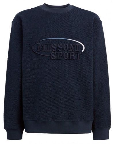 Missoni Logo Sport Fleece Sweatshirt Navy - Blue