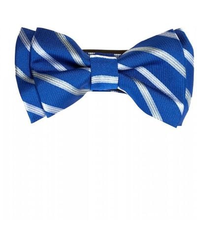 BOSS Vintage Bright Striped Bow Tie - Blue