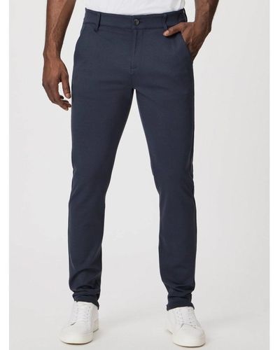 PAIGE Stafford Slim Fit Trousers Deep Anchor Navy - Blue