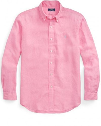 Polo Ralph Lauren Linen Shirt Florida Pink