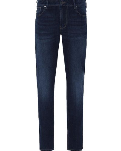 Emporio Armani J06 Vintage Effect Comfort Jeans Dark Whisker - Blue