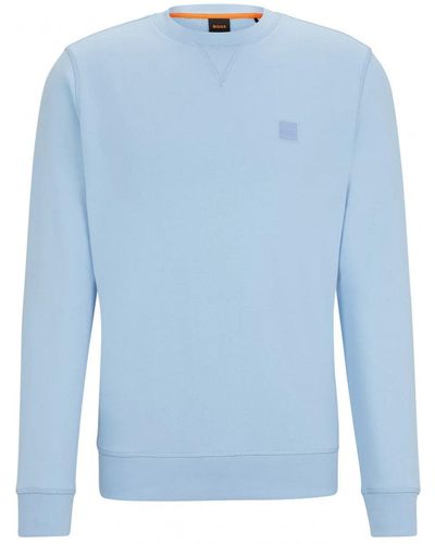 BOSS Westart Terry Sweatshirt Open - Blue