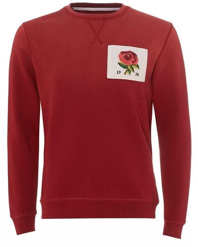 Kent & Curwen Rose Embroidered 1926 Sweatshirt, Red Currant Sweat